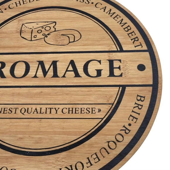 Fromage Solid Wood 11 Inch Round Cheese Board - Picture 2 of 4